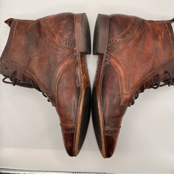 **RARE** VINTAGE MASSIMO DUTTI ALL LEATHER LACE UP ANKLE BOOTS - Picture 3 of 14